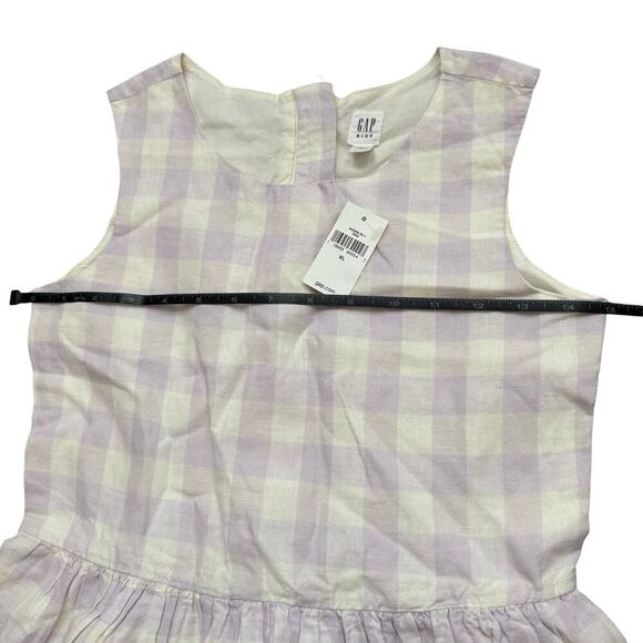 GAP Kids Pastel Gingham Sleeveless Linen Blend Summer Cottagecore Dress XL - Picture 5 of 6